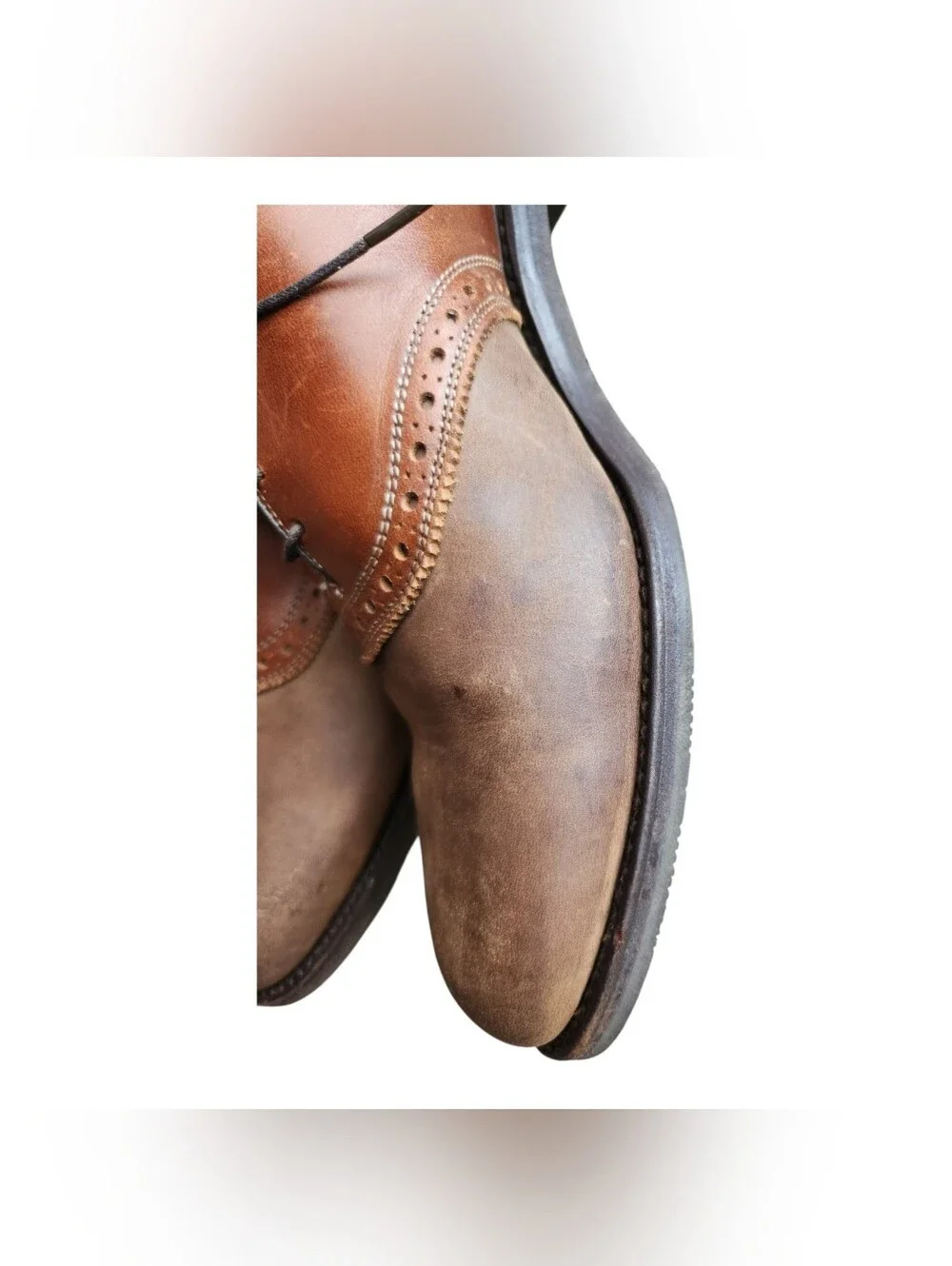 Men’s 11 D ALLEN EDMONDS GREENWOOD Brown Saddle Oxford Leather Suede Casual Shoe
